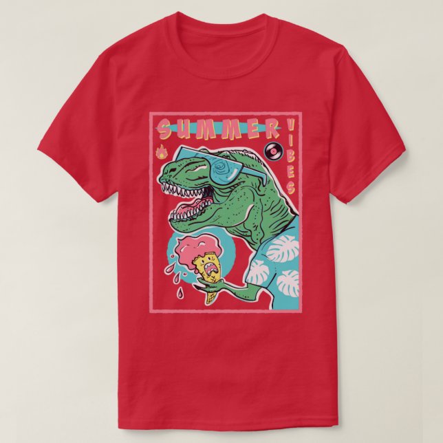 T-shirt Vibes d'été T Rex (Design devant)