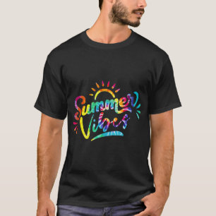 T-shirt Vibes d'été Tye Dye Summer Beach Travel Famille Va