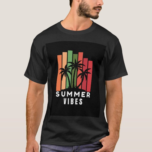 T-shirt Vibes d'été Unisex Raglan Shir (Devant)
