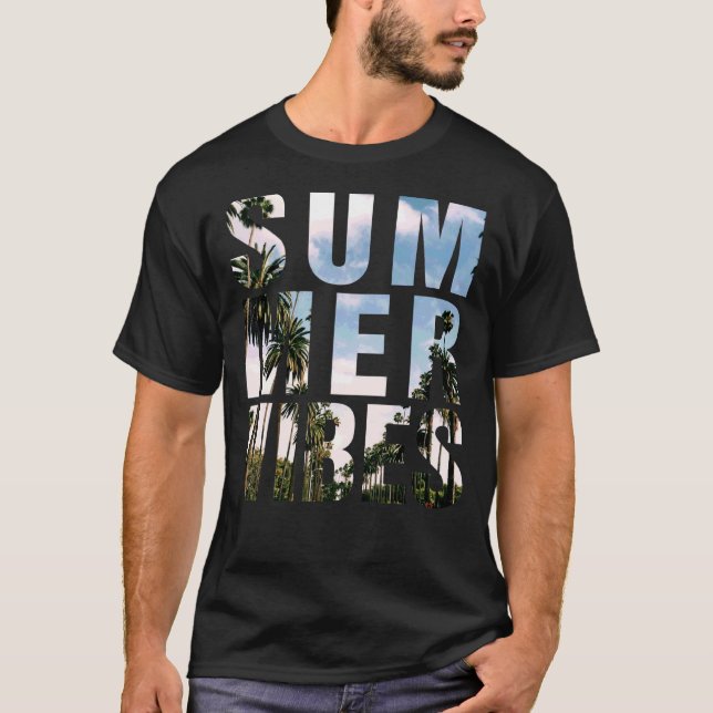 T-shirt Vibes D'Été Vacances Positives En Été (Devant)