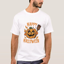 T-shirt Vibes d'Halloween, Balais, Corne de bonbons et Cit