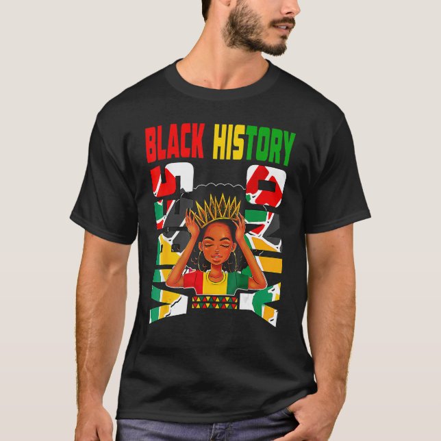 T-shirt Vibes d'histoire noire Uniquement Melanin Princess (Devant)