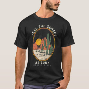 T-shirt Vibes du désert vintage Ressentez Sunset Mountain