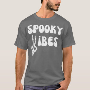 T-shirt Vibes éffrayantes Squelette main Halloween Retro l