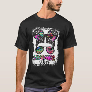T-shirt Vibes estivales de teinture à tarte blanchie Messy