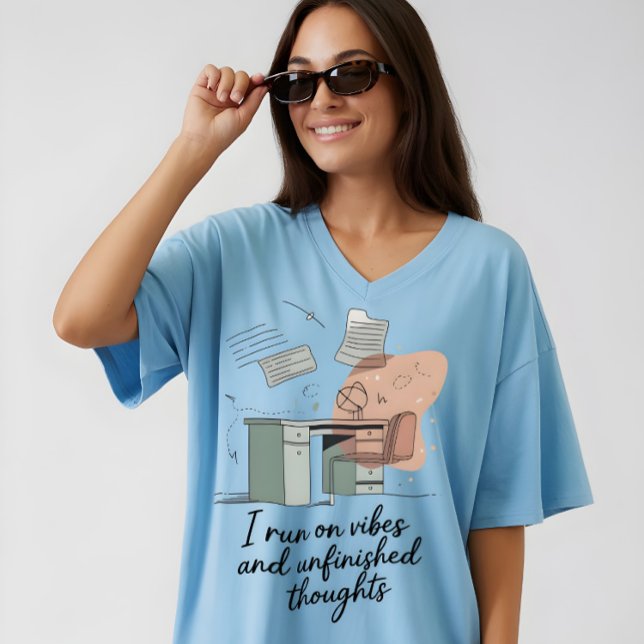T-shirt Vibes et pensées inachevées (Créateur téléchargé)