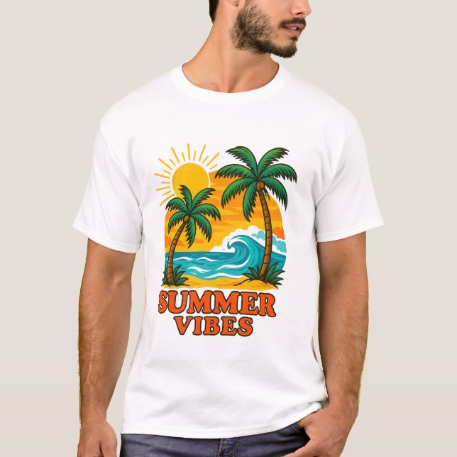 T-shirt Vibes été pour le soleil, l'éolien et la p (Devant)