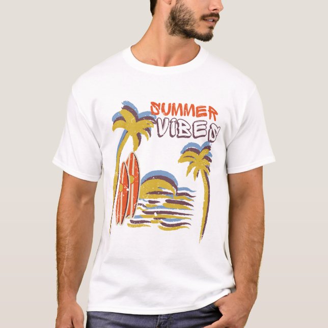 T-shirt Vibes été Vacances Vintage (Devant)
