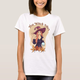 T-shirt Vibes Hot Witch Cute Ghost Funny Halloween Super