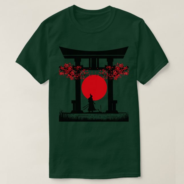 T-shirt Vibes japonaises Samurai Torii Gate (Design devant)