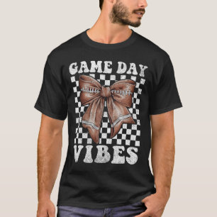T-shirt Vibes Jour Coquette Bow Football Mama Football
