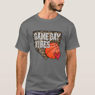 T-shirt Vibes Jour de Basketball Bleu Léopard Basketb