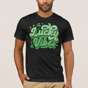 T-shirt Vibes Lucky Clover Green Festive Graphisme
