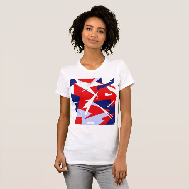 T-shirt Vibes positives Bleu rouge blanc (Devant entier)