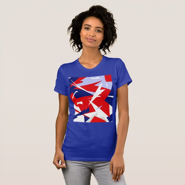 T-shirt Vibes positives Bleu rouge blanc (Devant entier)