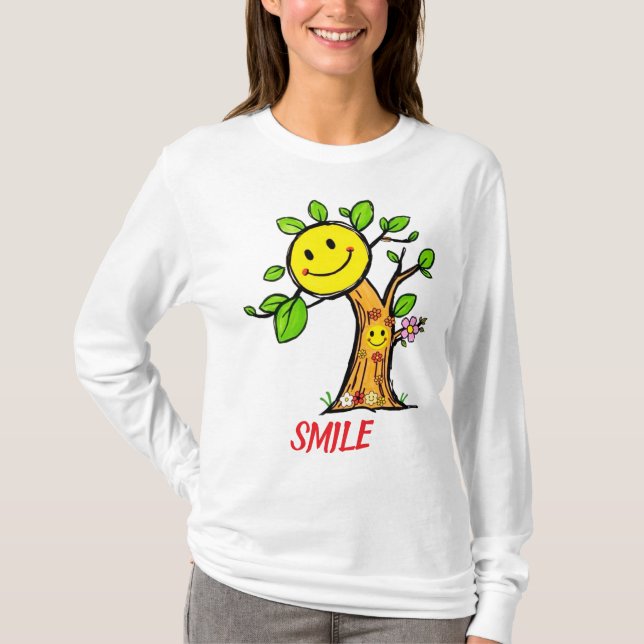 T-shirt Vibes positives "Smile Tree" (Devant)
