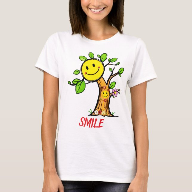 T-shirt Vibes positives "Smile Tree" (Devant)