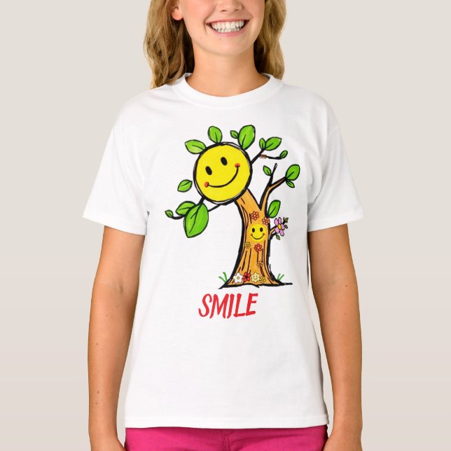 T-shirt Vibes positives "Smile Tree" (Devant)