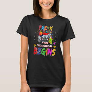 T-shirt Vibes Pré K de Gamer ici Je viens où l'Aventurier