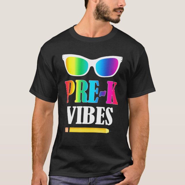T-shirt Vibes Pré-K Retour À L'École (Devant)