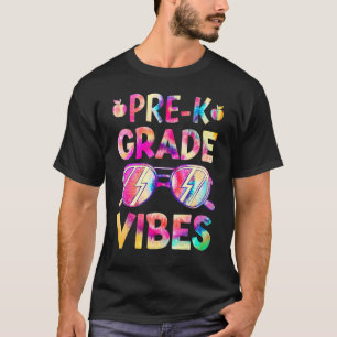 T-shirt Vibes Pré K Retour À L'École Premier Jour Tie Dye