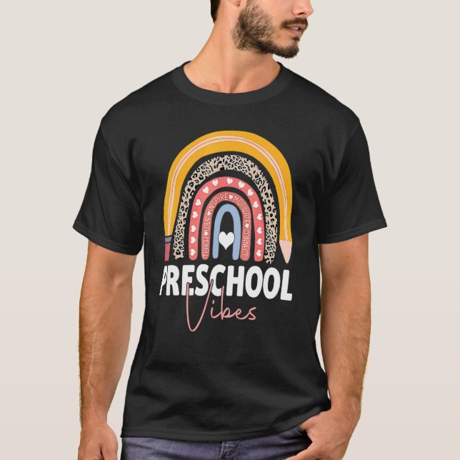T-shirt Vibes Préscolaire Premier Jour Retour À L'École En (Devant)