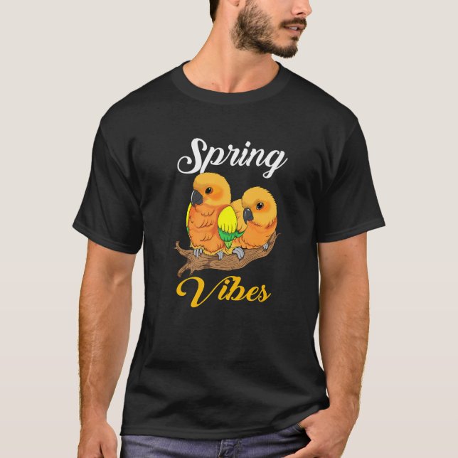 T-shirt Vibes Printemps Sentiment Oiseaux Parrots Ventilat (Devant)