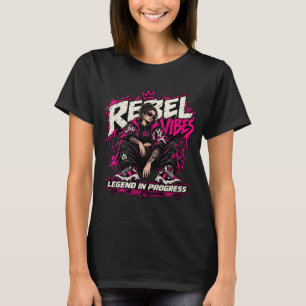 T-shirt Vibes Rebelles Chemise Streetwear Femme, Légende E