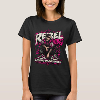T-shirt Vibes Rebelles Chemise Streetwear Femme, Légende E
