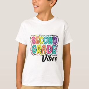 T-shirt Vibes rétro de 2e année Retour à l'école 2e année
