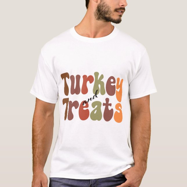 T-shirt Vibes rétro d'Halloween | Turquie et traitements (Devant)