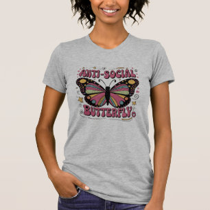 T-shirt Vibes Rétro : Humour Papillon Anti-Social