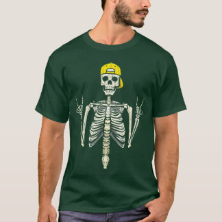 T-shirt Vibes Rock Punk Casquette de Skateuse Squelette po