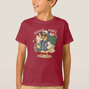 T-shirt Vibes Scolaires Uniquement – Canard avec Lunettes