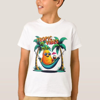 T-shirt Vibes tropiques : Papaya Cool dans un hamac
