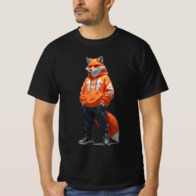 T-shirt Vibes Urban Fox - Conception Futuriste de Streetwe (Devant)