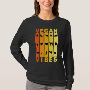 T-shirt Vibes Véganes Herbivore Végétarien Rétro Style Vin