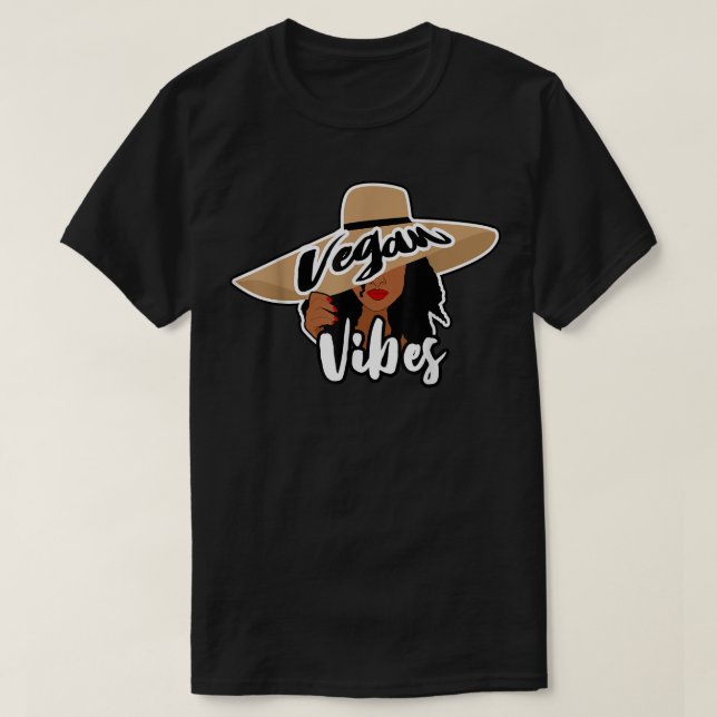 T-shirt Vibes végétaliennes afro-américaines Vibes Plantes (Design devant)