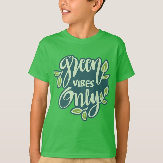 T-shirt Vibes vertes de nom personnalisé (Devant)