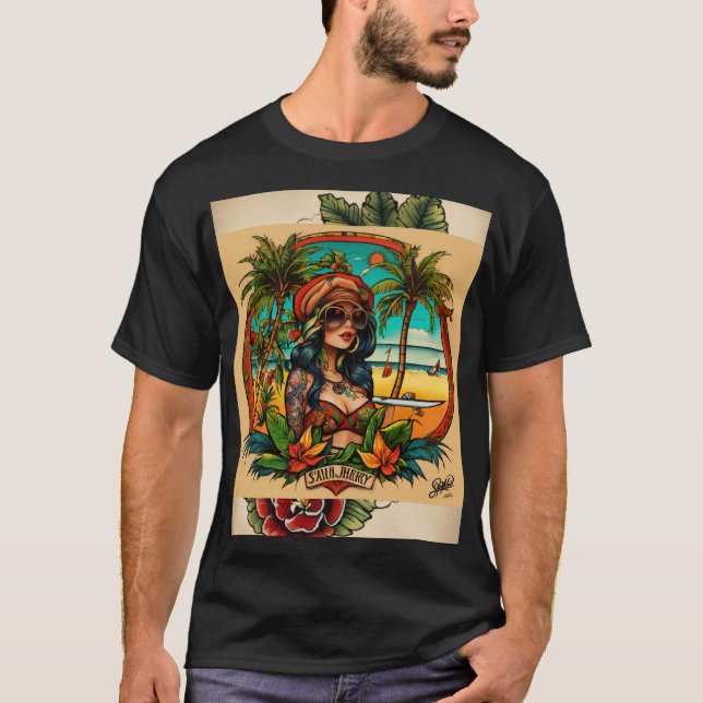 T-shirt Vibes vintages : American Traditional Tattoo Desig (Devant)
