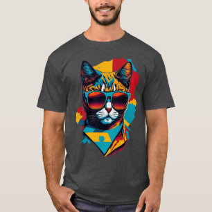 T-shirt Vibes Vintages pour chats rétro Cool et flair Feli