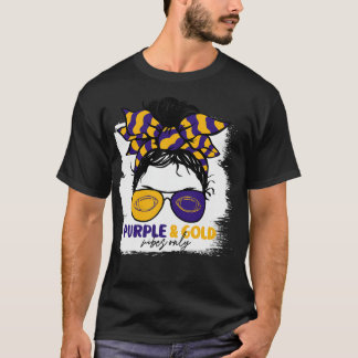 T-shirt Vibes violet et or seulement Maman Messy Cheveux G