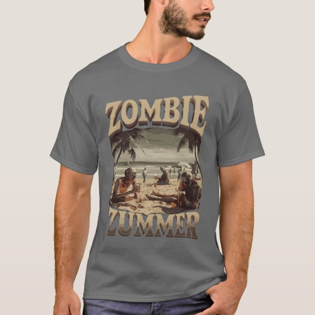 T-shirt Vibes Zombie Zummer Beach avec des amis morts-viva (Devant)