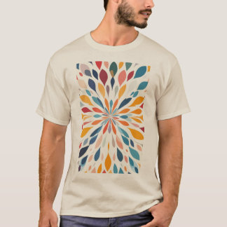 T-shirt Vibrant Abstract Floral Burst Pattern 
