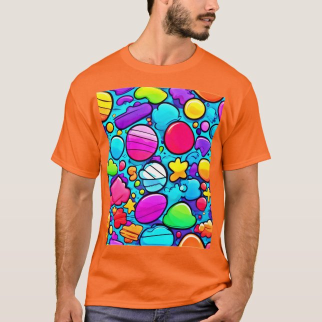 T-shirt Vibrant Abstrait Candyland (Devant)