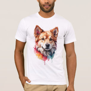 T-shirt Vibrant Aquarelle Chien Loyal Companion Art