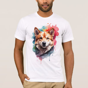 T-shirt Vibrant Aquarelle Chien Loyal Companion Art