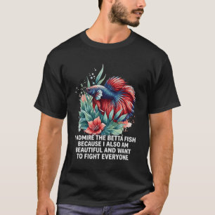 T-shirt Vibrant Betta Fish Art à l'aquarelle - Drôle Beaut