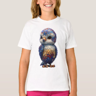 T-shirt Vibrant Chouette Mythique à Plumes pour Enfants