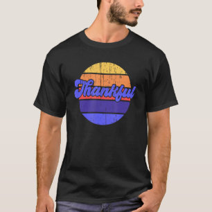 T-shirt Vibrant Couleur Rétro Merci Gratitude Hommes Femme